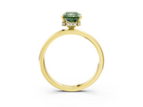 Yellow gold Fancy Green Radiant  Solitaire Engagement Ring with Cathedral Band and Four-Prong Setting_23