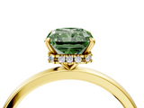 Yellow gold Fancy Green Radiant  Solitaire Engagement Ring with Cathedral Band and Four-Prong Setting_24