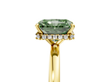 Yellow gold Fancy Green Radiant  Solitaire Engagement Ring with Cathedral Band and Four-Prong Setting_25