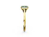 Yellow gold Fancy Green Radiant  Solitaire Engagement Ring with Four-Prong Setting and Classic Band 2