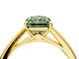 Yellow gold Fancy Green Radiant  Solitaire Engagement Ring with Four-Prong Setting and Classic Band 4