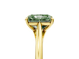 Yellow gold Fancy Green Radiant  Solitaire Engagement Ring with Four-Prong Setting and Classic Band 5