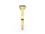 Yellow gold Fancy Green Radiant  Solitaire Engagement Ring with Four-Prong Setting and Tapered Band_5
