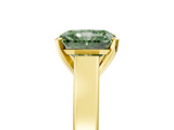 Yellow gold Fancy Green Radiant  Solitaire Engagement Ring with Four-Prong Setting and Tapered Band_8