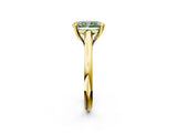 Yellow gold Fancy Green Radiant  Solitaire Engagement Ring with Six-Prong Setting and Classic Band 3