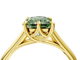 Yellow gold Fancy Green Radiant  Solitaire Engagement Ring with Six-Prong Setting and Classic Band 5