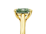 Yellow gold Fancy Green Radiant  Solitaire Engagement Ring with Six-Prong Setting and Classic Band