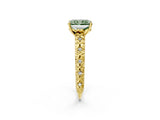 Yellow gold Fancy Green Radiant  Solitaire Floral Milgrain Engagement Ring_33