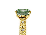 Yellow gold Fancy Green Radiant  Solitaire Floral Milgrain Engagement Ring_36