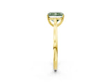 Yellow gold Fancy Green Radiant  Solitaire Heart Prong Engagement Ring with Tapered Band_51