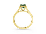 Yellow gold Fancy Green Radiant  Solitaire Heart Prong Engagement Ring with Tapered Band_52