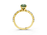 Yellow gold Fancy Green Radiant  Solitaire Marquise Side Stone Prong Setting Ring_47
