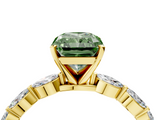 Yellow gold Fancy Green Radiant  Solitaire Marquise Side Stone Prong Setting Ring_48