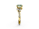 Yellow gold Fancy Green Radiant  Solitaire Marquise Twist Band with Six-Prong Setting_61