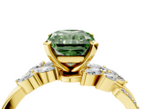 Yellow gold Fancy Green Radiant  Solitaire Marquise Twist Band with Six-Prong Setting_63