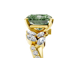 Yellow gold Fancy Green Radiant  Solitaire Marquise Twist Band with Six-Prong Setting_64