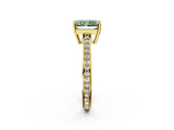 Yellow gold Fancy Green Radiant  Solitaire Pavé Band Prong Setting Ring_39