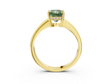 Yellow gold Fancy Green Radiant  Solitaire Pavé Band Prong Setting Ring_40