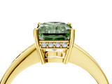 Yellow gold Fancy Green Radiant  Solitaire Pavé Band Prong Setting Ring_41