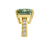 Yellow gold Fancy Green Radiant  Solitaire Pavé Band Prong Setting Ring_42