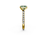 Yellow gold Fancy Green Radiant  Solitaire Pavé Band with Four-Prong Setting_141