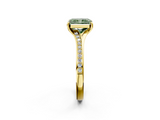 Yellow gold Fancy Green Radiant  Solitaire Pavé Band with Four-Prong Setting_47