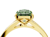 Yellow gold Fancy Green Radiant  Solitaire Pavé Band with Four-Prong Setting_49