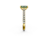 Yellow gold Fancy Green Radiant  Solitaire Pave Diamond Engagement Ring with Prong Setting_22