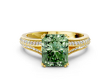 Yellow gold Fancy Green Radiant  Solitaire Pave Split Shank Engagement Ring with Six-Prong Setting_37