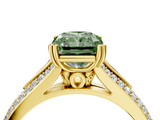 Yellow gold Fancy Green Radiant  Solitaire Pave Split Shank Engagement Ring with Six-Prong Setting_41