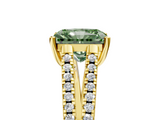 Yellow gold Fancy Green Radiant  Solitaire Split Shank Pavé Diamond Engagement Ring_375