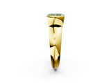 Yellow gold Fancy Green Radiant  Solitaire Tension Set Diamond Ring with Wide Band_39