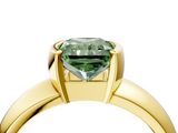 Yellow gold Fancy Green Radiant  Solitaire Tension Set Diamond Ring with Wide Band_41