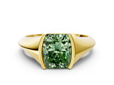 Yellow gold Fancy Green Radiant  Solitaire Tension Set Diamond Ring_20