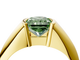 Yellow gold Fancy Green Radiant  Solitaire Tension Set Diamond Ring_24
