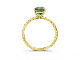 Yellow gold Fancy Green Radiant  Solitaire Twist Band Ring with Four-Prong Setting_70