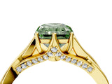 Yellow gold Fancy Green Radiant  Solitaire Twist Band Six-Prong Setting 5