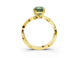 Yellow gold Fancy Green Radiant  Solitaire Twist Band with Pavé Accents and Four-Prong Setting_28