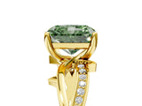 Yellow gold Fancy Green Radiant  Solitaire Twist Band with Pavé Accents and Four-Prong Setting_30