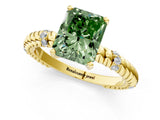 Yellow gold Fancy Green Radiant  Solitaire Twisted Band Prong Set Engagement Ring_61