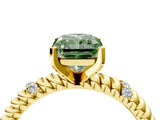Yellow gold Fancy Green Radiant  Solitaire Twisted Band Prong Set Engagement Ring_64