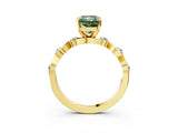Yellow gold Fancy Green Radiant  Solitaire Twisted Band with Prong Setting 3