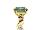 Yellow gold Fancy Green Radiant  Solitaire Twisted Band with Prong Setting 5