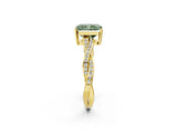 Yellow gold Fancy Green Radiant  Solitaire Twisted Pave Diamond Ring with Four-Prong Setting_14
