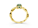 Yellow gold Fancy Green Radiant  Solitaire Twisted Pave Diamond Ring with Four-Prong Setting_74