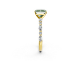 Yellow gold Fancy Green Radiant  Solitaire with Side Stones on a Pavé Band and Four-Prong Setting_25