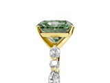 Yellow gold Fancy Green Radiant  Solitaire with Side Stones on a Pavé Band and Four-Prong Setting_28
