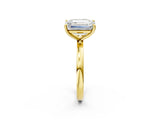 Yellow gold Fancy Green Radiant  and Emerald Cut Toi Moi Ring with Prong Setting_48