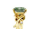 Yellow gold Fancy Green Radiant cut Solitaire Twisted Band Prong Setting Ring_188