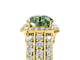 Yellow gold Fancy Green Round -Cut Halo Diamond Ring with Split Shank and Four-Prong Setting_75
